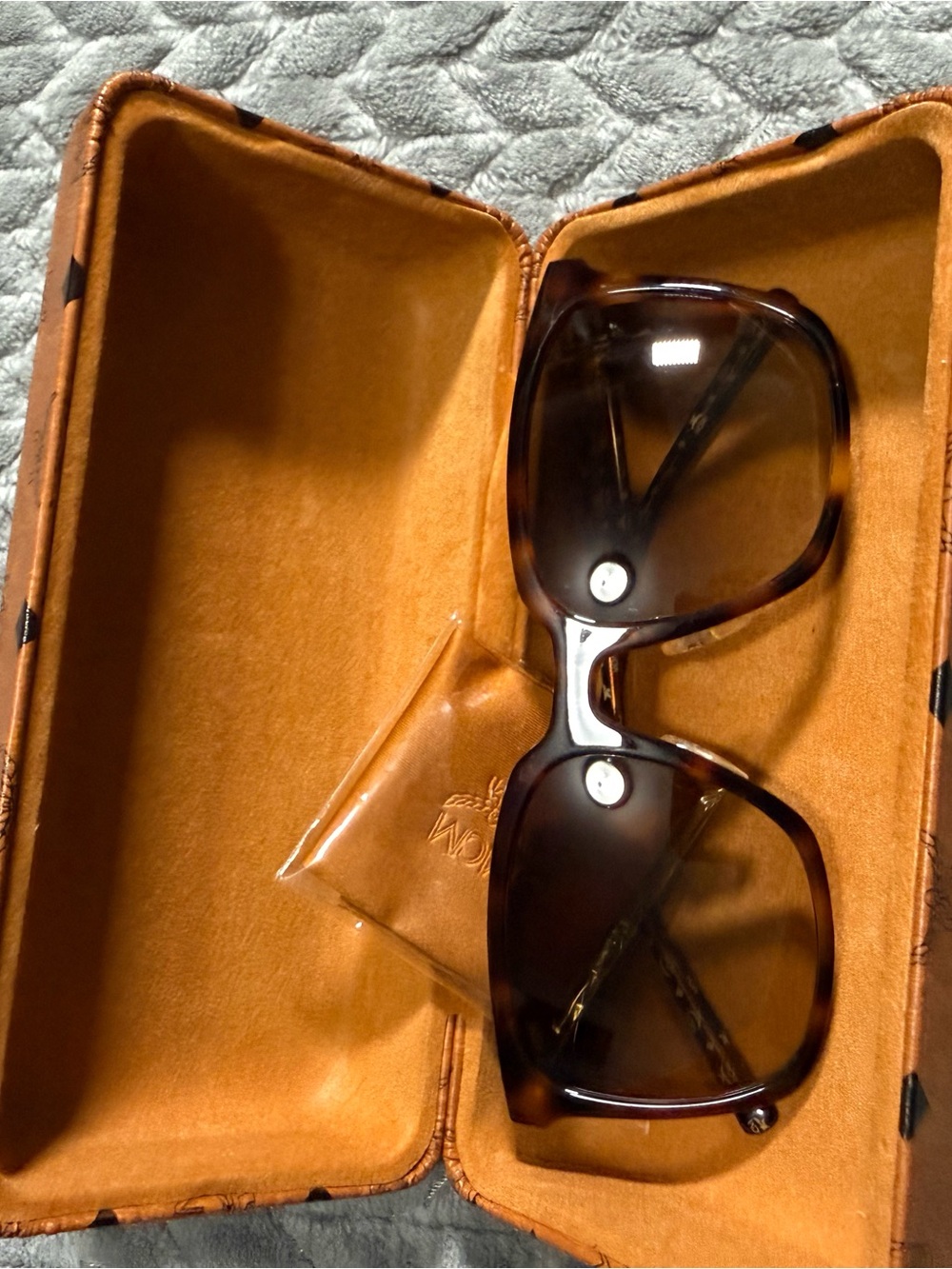 MCM Women’s Tortoiseshell Sunglasses with Case